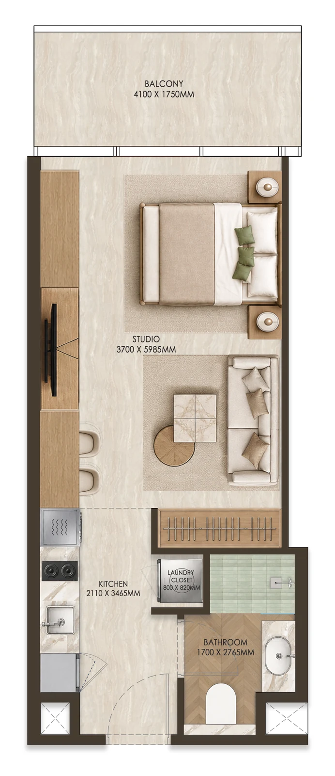Floor plan, Studio type 1A